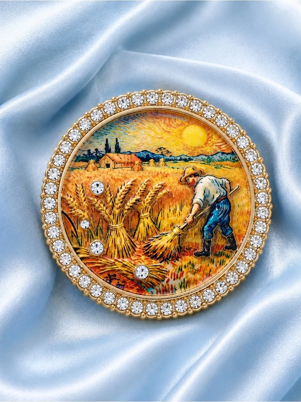 Vincent van Gogh Harvest Gold Brooch
